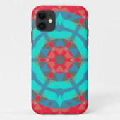 Coques Case-Mate iPhone Fleur de Mandala rouge et bleu (Dos)