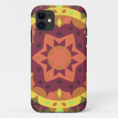 Coques Case-Mate iPhone Fleur de Mandala rouge orange et vert (Dos)