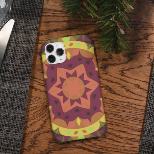 Coques Case-Mate iPhone Fleur de Mandala rouge orange et vert