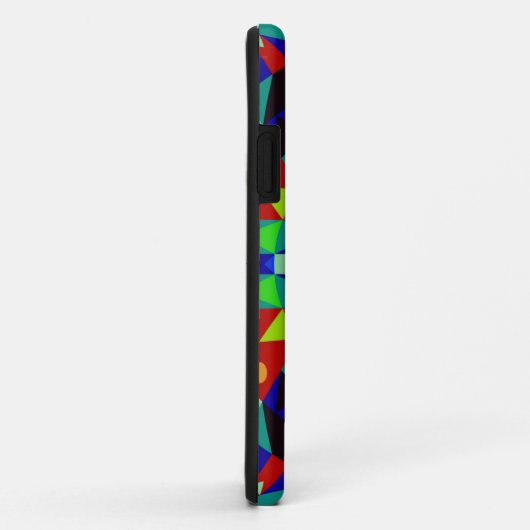 Coques Case-Mate iPhone Fleur de Mandala rouge vert et bleu (Dos/Droite)