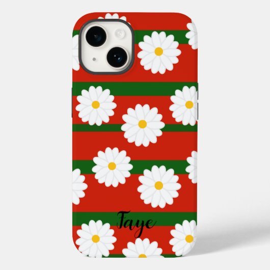 Coques Case-Mate iPhone Fleur de marguerite blanche rouge Joyeux Noël Vaca (Verso)