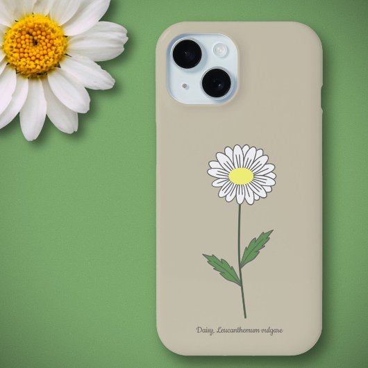 Coques Case-Mate iPhone Fleur de marguerite botanique Brown