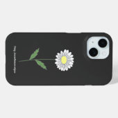 Coques Case-Mate iPhone Fleur de marguerite botanique Noir (Verso (horizontal))