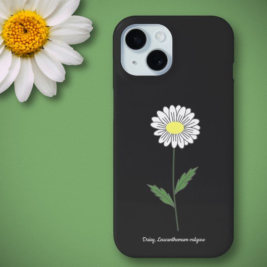 Coques Case-Mate iPhone Fleur de marguerite botanique Noir