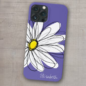 Coques Case-Mate iPhone Fleur de marguerite lunaire Illustration jaune vio