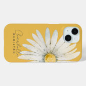 Coques Case-Mate iPhone Fleur de marguerite Nom personnalisé (Verso (horizontal))
