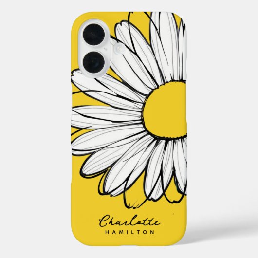 Coques Case-Mate iPhone Fleur de marguerite Nom personnalisé (Verso)