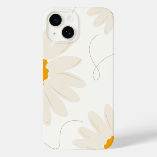 Coques Case-Mate iPhone Fleur de marguerite rétro neutre (Verso)