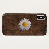 Coques Case-Mate iPhone Fleur de marguerite sur fond marron (Dos (Horizontal))