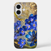 Coques Case-Mate iPhone Fleur de ne m'oublie pas avec des accents dorés (Verso)