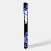 Coques Case-Mate iPhone Fleur de néon bleu et rouge (Verso / Gauche)