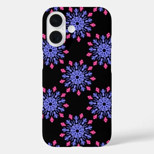 Coques Case-Mate iPhone Fleur de néon bleu et rouge (Verso)