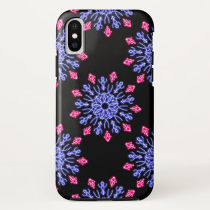 Etui iPhone Case-Mate Fleur de néon bleu et rouge