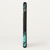 Coques Case-Mate iPhone Fleur de néon pourpre et turquose (Dos/Gauche)