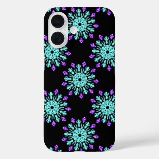 Coques Case-Mate iPhone Fleur de néon turquoise et violette (Verso)