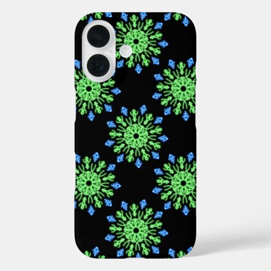 Coques Case-Mate iPhone Fleur de néon vert et bleu (Verso)
