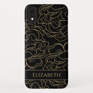 Case-Mate iPhone Case Fleur de Or Noir Personnalisé