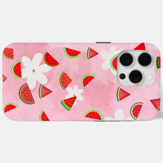 Coques Case-Mate iPhone Fleur de pastèque - Fun Summer Floral Patch" (Verso (horizontal))