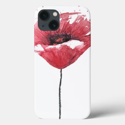 Coques Case-Mate iPhone Fleur de pavot, aquarelle (Verso)