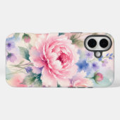 Coques Case-Mate iPhone Fleur de pivoine à l'aquarelle (Verso (horizontal))
