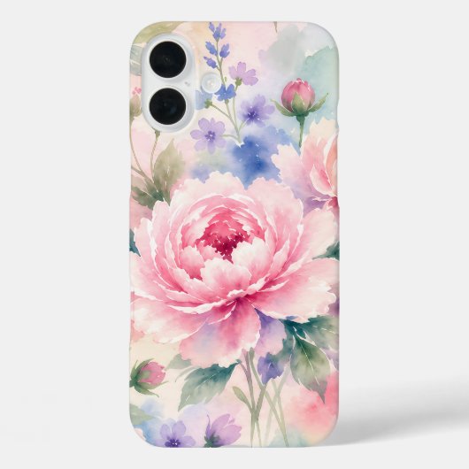 Coques Case-Mate iPhone Fleur de pivoine à l'aquarelle (Verso)