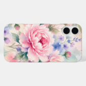 Coques Case-Mate iPhone Fleur de pivoine à l'aquarelle (Verso (horizontal))