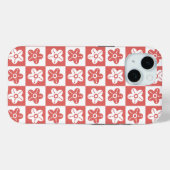 Coques Case-Mate iPhone Fleur de point rouge blanc (Verso (horizontal))