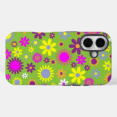 Coques Case-Mate iPhone Fleur de pouvoir vert brillant (Verso (horizontal))