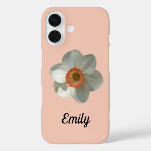 Coques iPhone 16 Fleur de printemps de jonquille rose