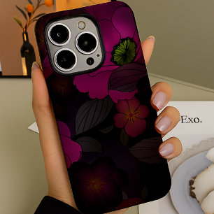 Coques iPhone 16 Pro Max Fleur de prune gothique foncée romane tendance