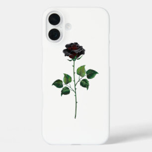 Coques iPhone 16 Plus Fleur de rose noire