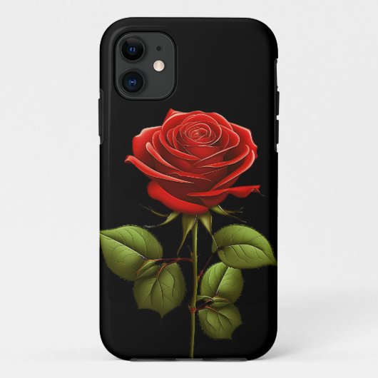 COQUES Case-Mate iPhone FLEUR DE ROSE ROUGE ÉLÉGANTE TENDANCE (Dos)