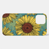 Coques Case-Mate iPhone Fleur de soleil à main bleu (Verso (horizontal))