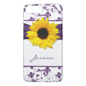Coques Case-Mate iPhone Fleur de soleil jaune violet (Dos)