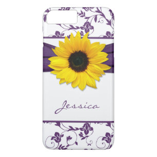Coque iPhone 8 Plus/7 Plus Fleur de soleil jaune violet