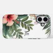 Coques Case-Mate iPhone Fleur de Tilleul Tropicale Monogramme Design d'Île (Verso (horizontal))