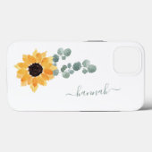 Coques Case-Mate iPhone Fleur de tournesol Nom personnalisé Coque-Mate iPh (Verso (horizontal))