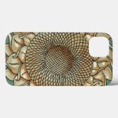 Coques Case-Mate iPhone Fleur de tournesol sur l'arrière - plan bleu-vert (Verso (horizontal))