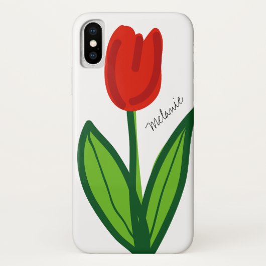 Coques Case-Mate iPhone Fleur de tulipe rouge design personnalisé iPhone X (Dos)