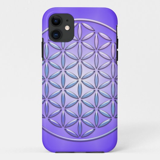 Coques Case-Mate iPhone Fleur de vie / Blume des Lebens - timbre violet (Dos)