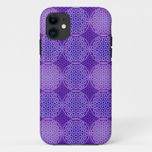 Coques Pour iPhone Fleur de vie - motif de timbre - violet