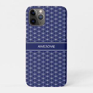 Case-Mate iPhone Case Fleur de vie Motif sur bleu marine