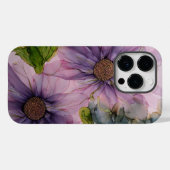 Coques Case-Mate iPhone fleur d'encre d'alcool rose et violet (Verso (horizontal))