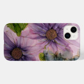 Coques Case-Mate iPhone fleur d'encre d'alcool rose et violet (Verso (horizontal))