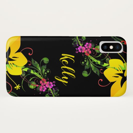 Coques Case-Mate iPhone Fleur d'Hibiscus (Dos (Horizontal))