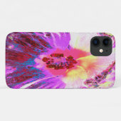 Coques Case-Mate iPhone Fleur d'Hibiscus aux Couleurs Arc-en-Ciel Psychédé (Dos (Horizontal))