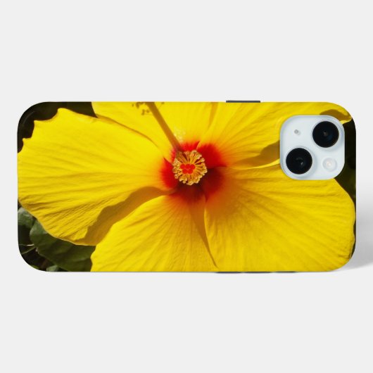 Coques Case-Mate iPhone Fleur d'Hibiscus jaune (Verso (horizontal))