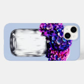 Coques Case-Mate iPhone Fleur d'hydrangea violet bleu rose vibrant (Verso (horizontal))