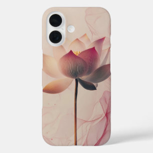 Coques iPhone 16 Fleur d'illusion rose