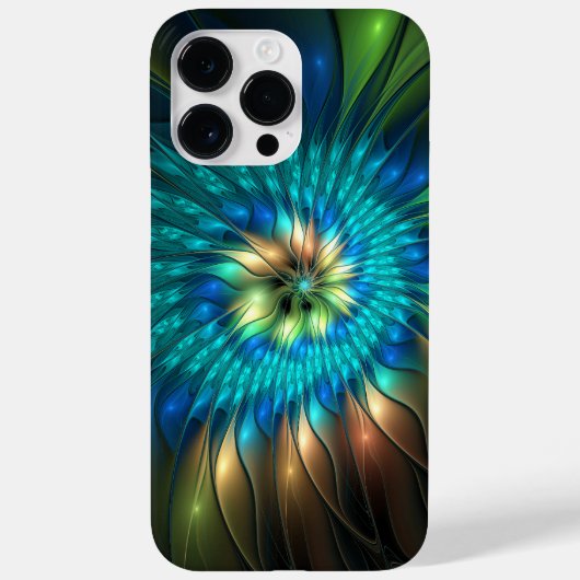 Coques Case-Mate iPhone Fleur d'Imaginaire lumineux, Fractale Abstraite co (Verso)
